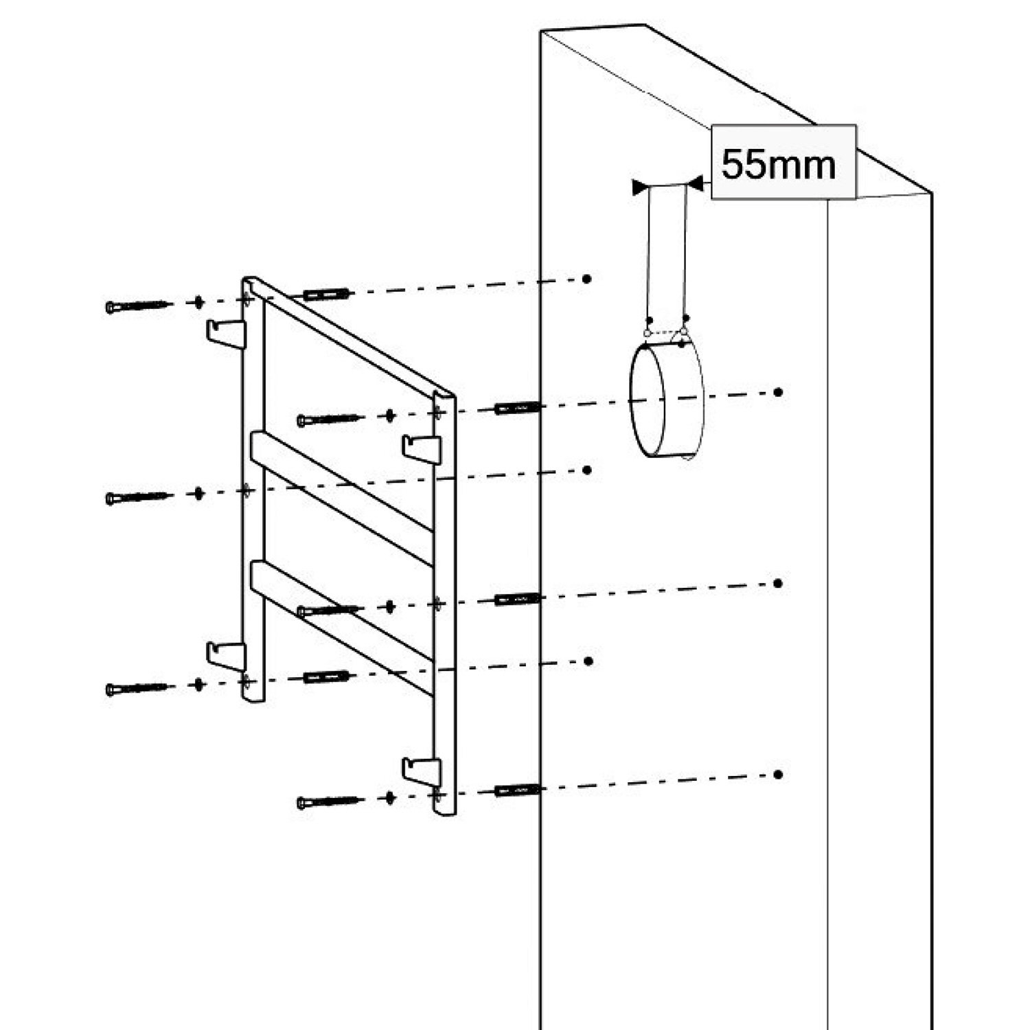 Oranier Wand-Montagerahmen für Ziva XL, Dias XL