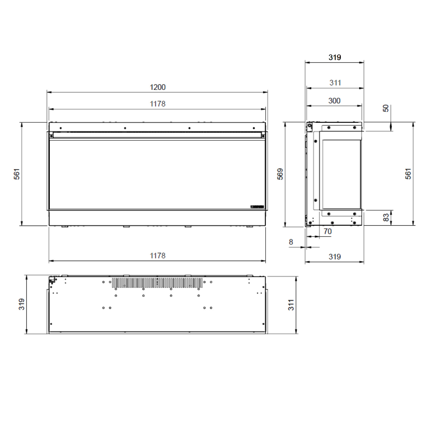 La Nordica Lumen 1200 LED Elektrokamin Stein
