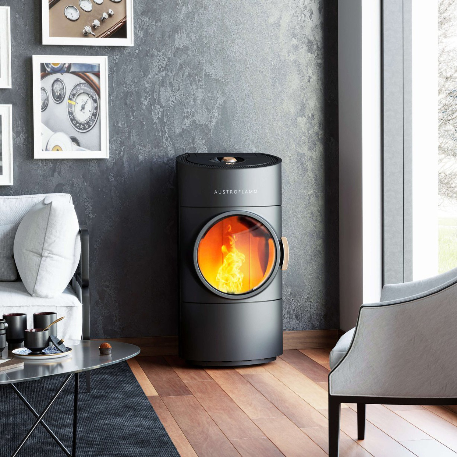 Austroflamm Clou Compact 2.0 Pelletofen Stahl gussgrau