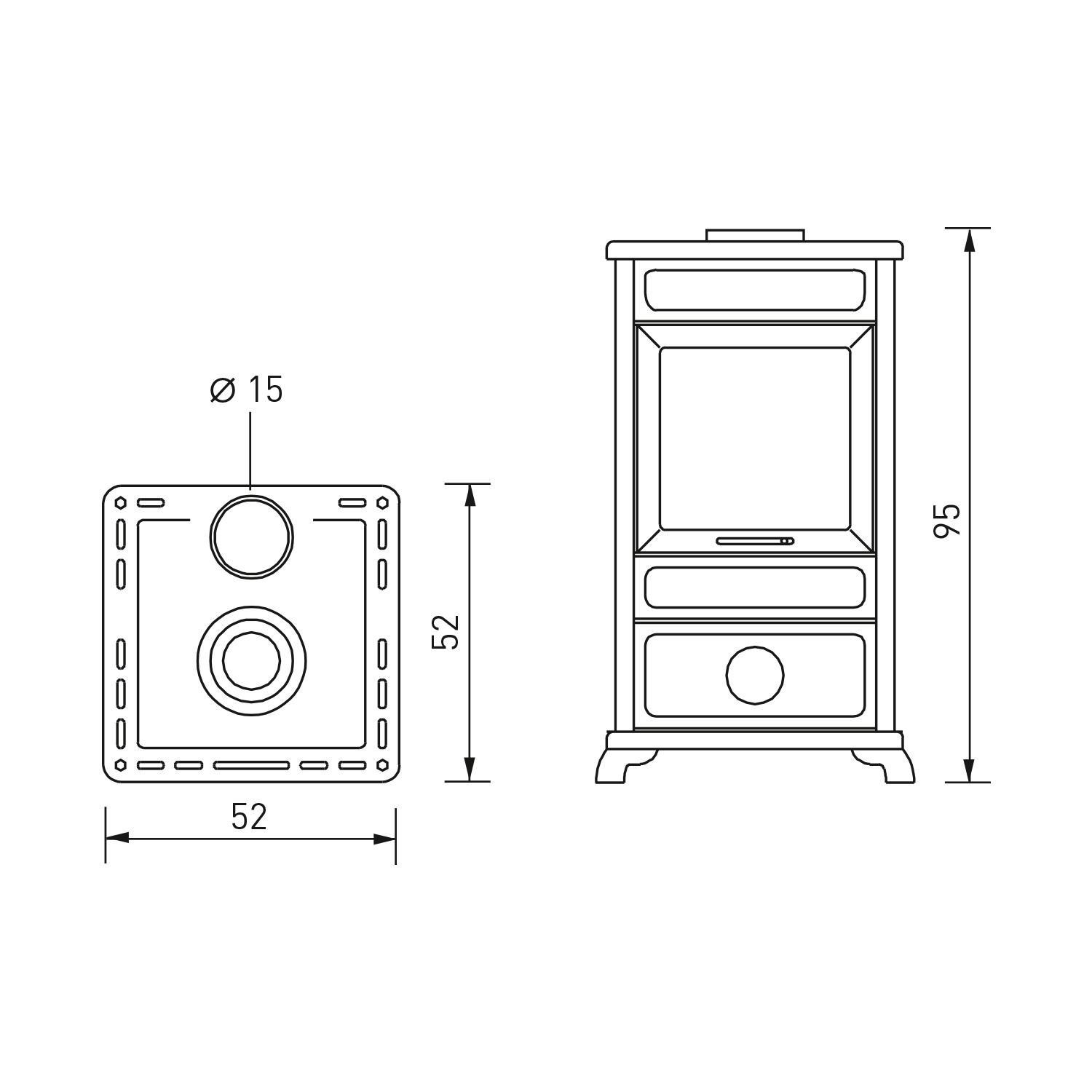 EK63 Fancy Evo Kaminofen Keramik Bordeaux