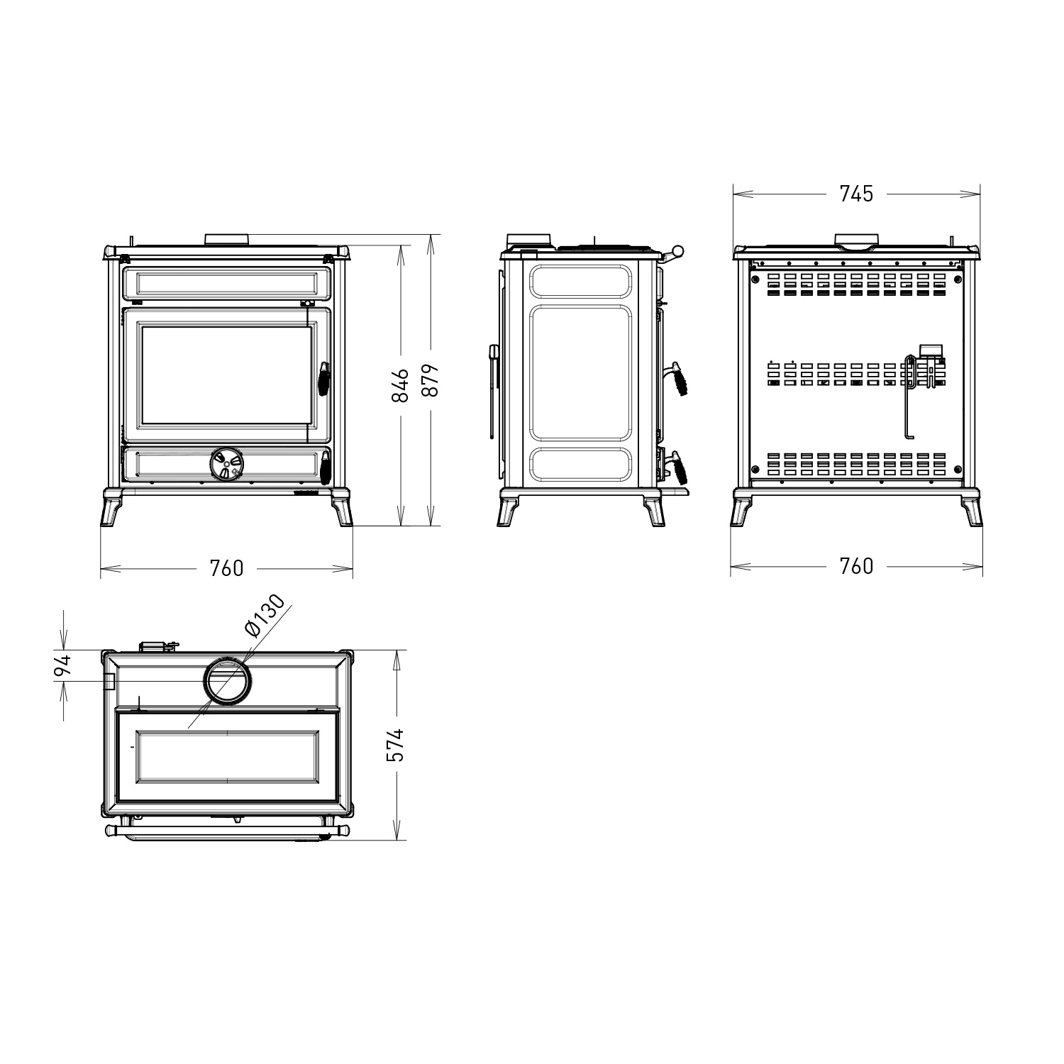 Thermorossi Agora Evo6 Kaminofen Schwarz