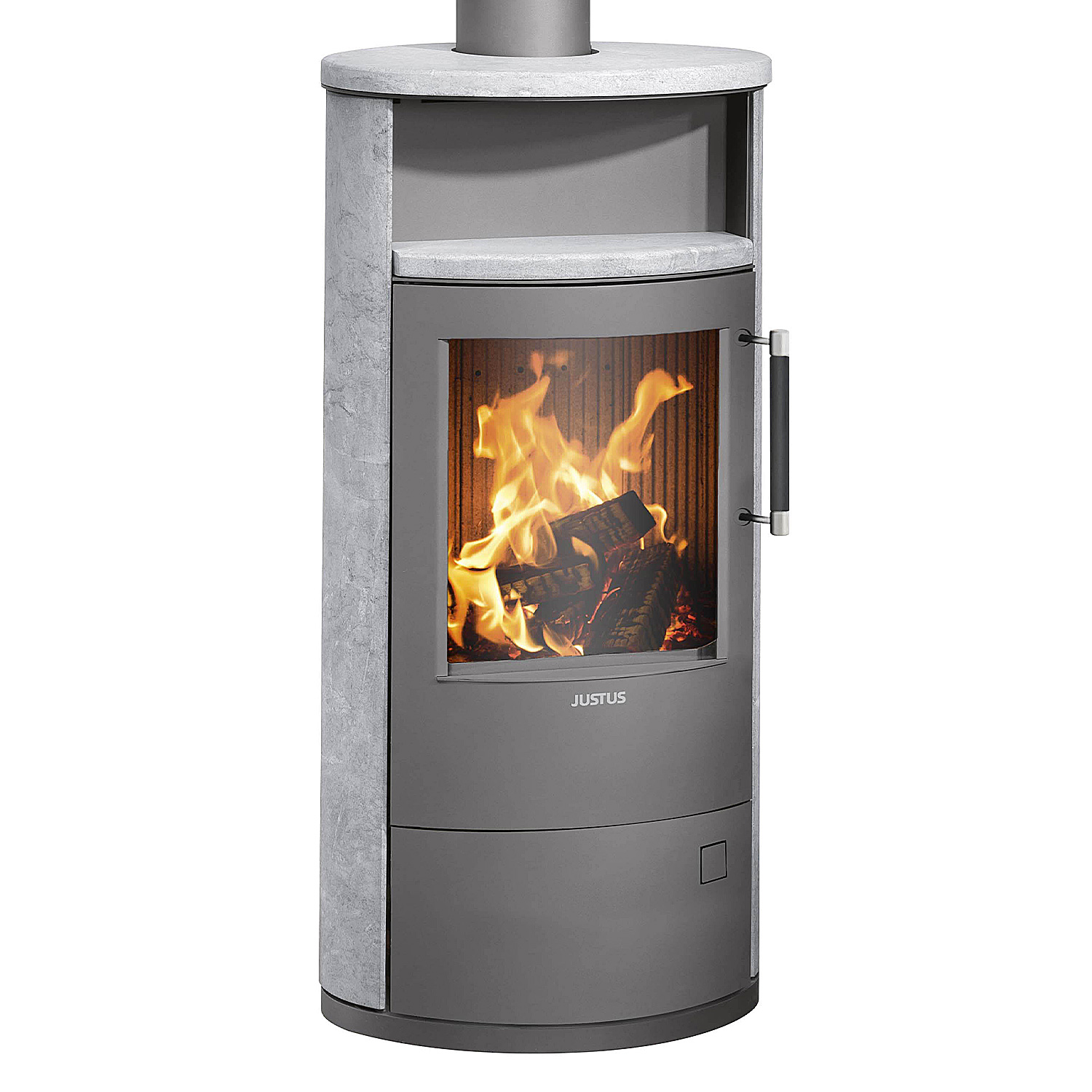 Justus Island 5 2.0 Kaminofen Stahl Gussgrau / Speckstein