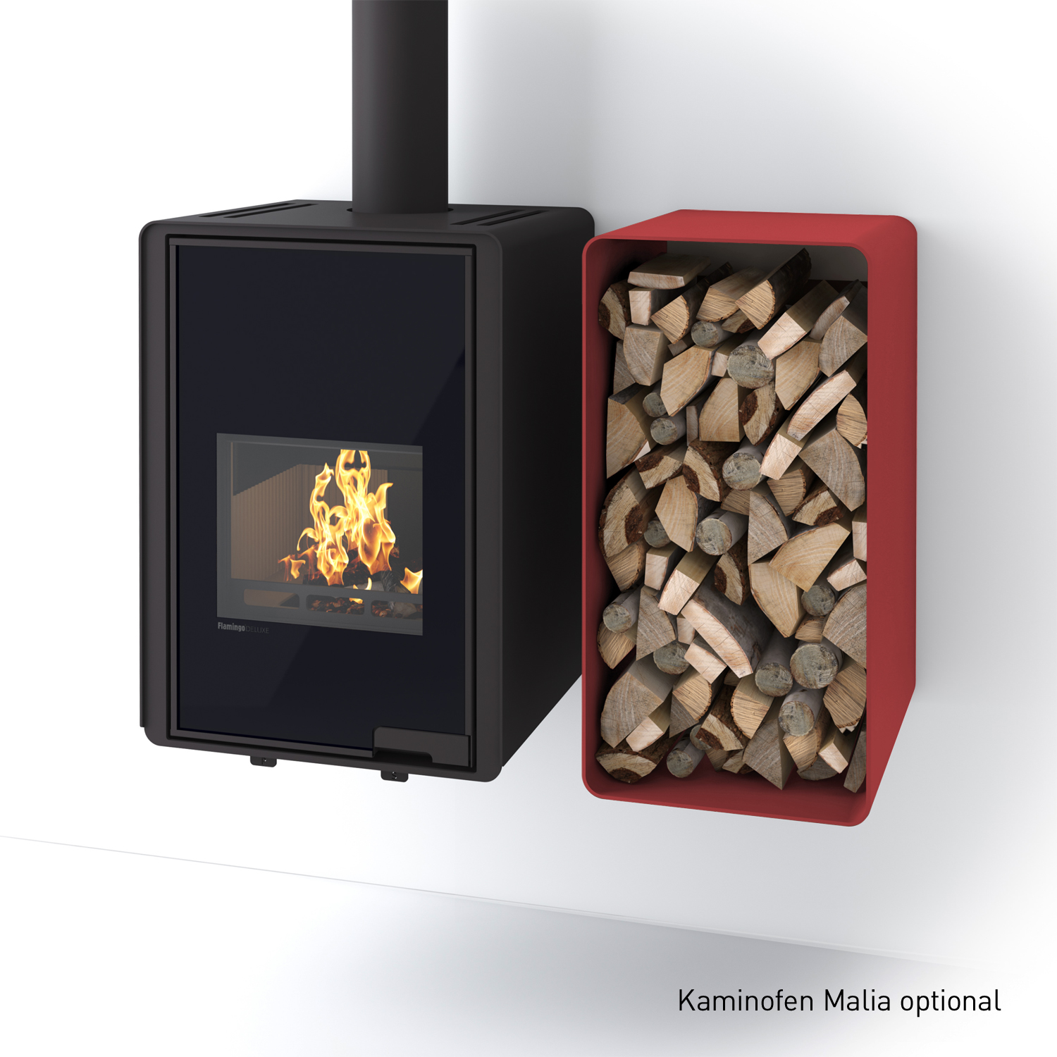 HS Flamingo Deluxe 1 Holzregal Rot HS Flamingo Deluxe 1 Holzregal Rot