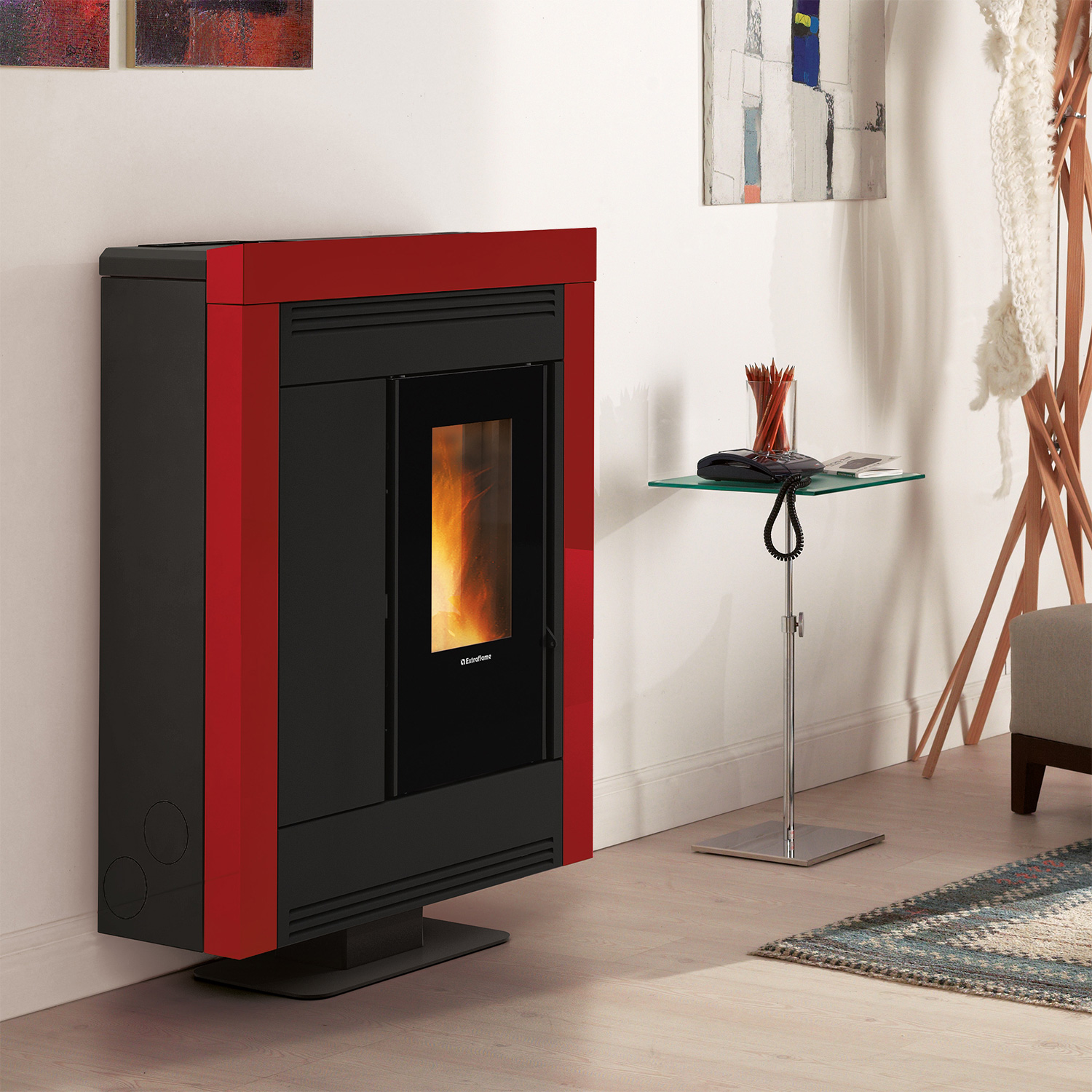 Extraflame Souvenir Plus Steel 5.0 Pelletofen Bordeaux