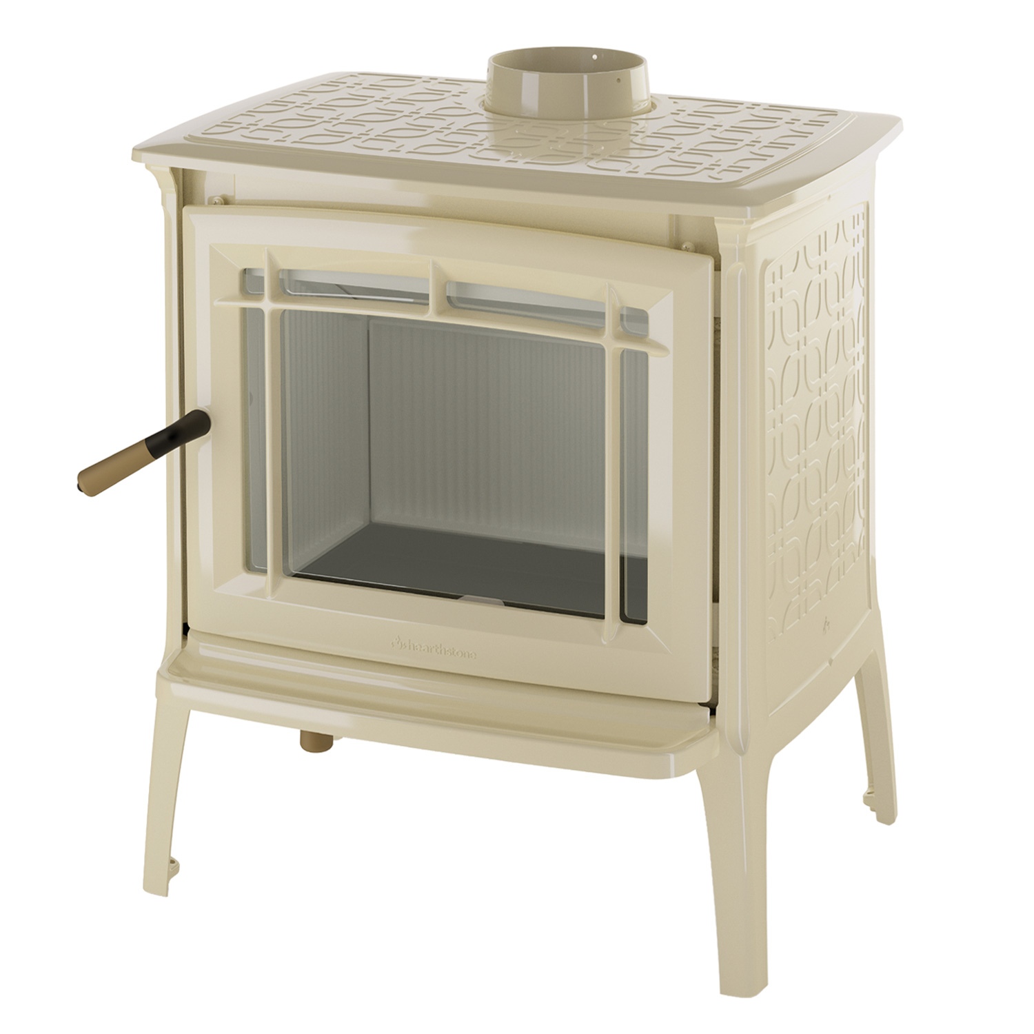 Hergom Shelburne Kaminofen Gusseisen Beige emailliert