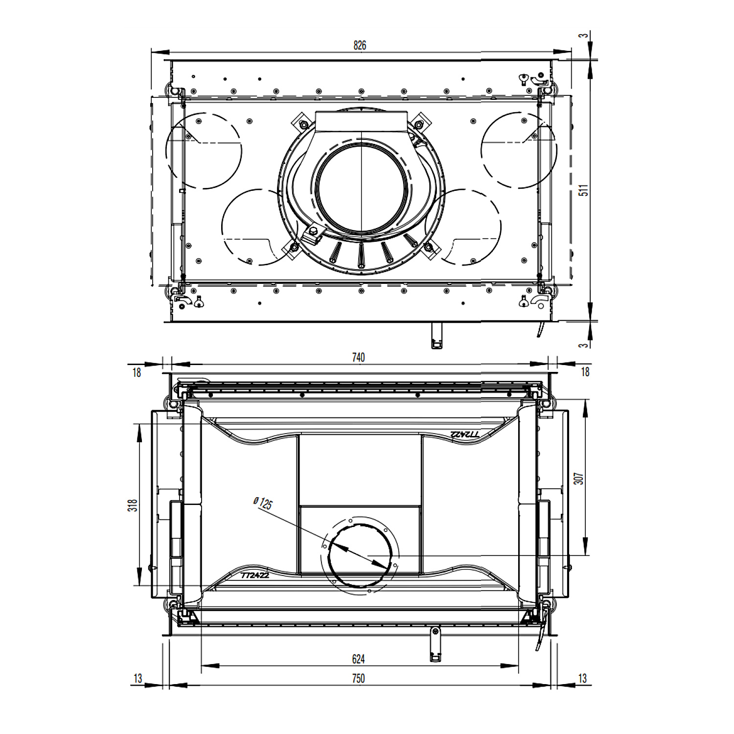 Austroflamm 75x39 K II 2.0 Kamineinsatz Tunnel Austroflamm 75x39 K II 2.0 Kamineinsatz Tunnel