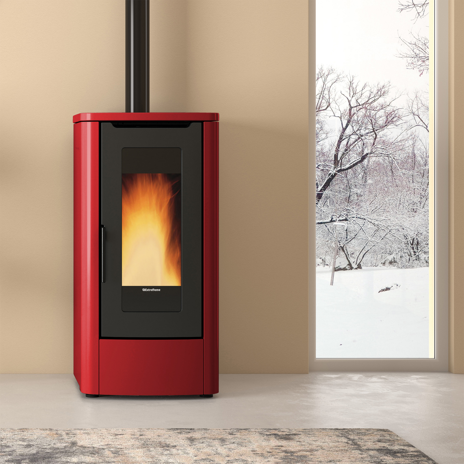 Extraflame Teorema 16 Pelletofen Bordeaux