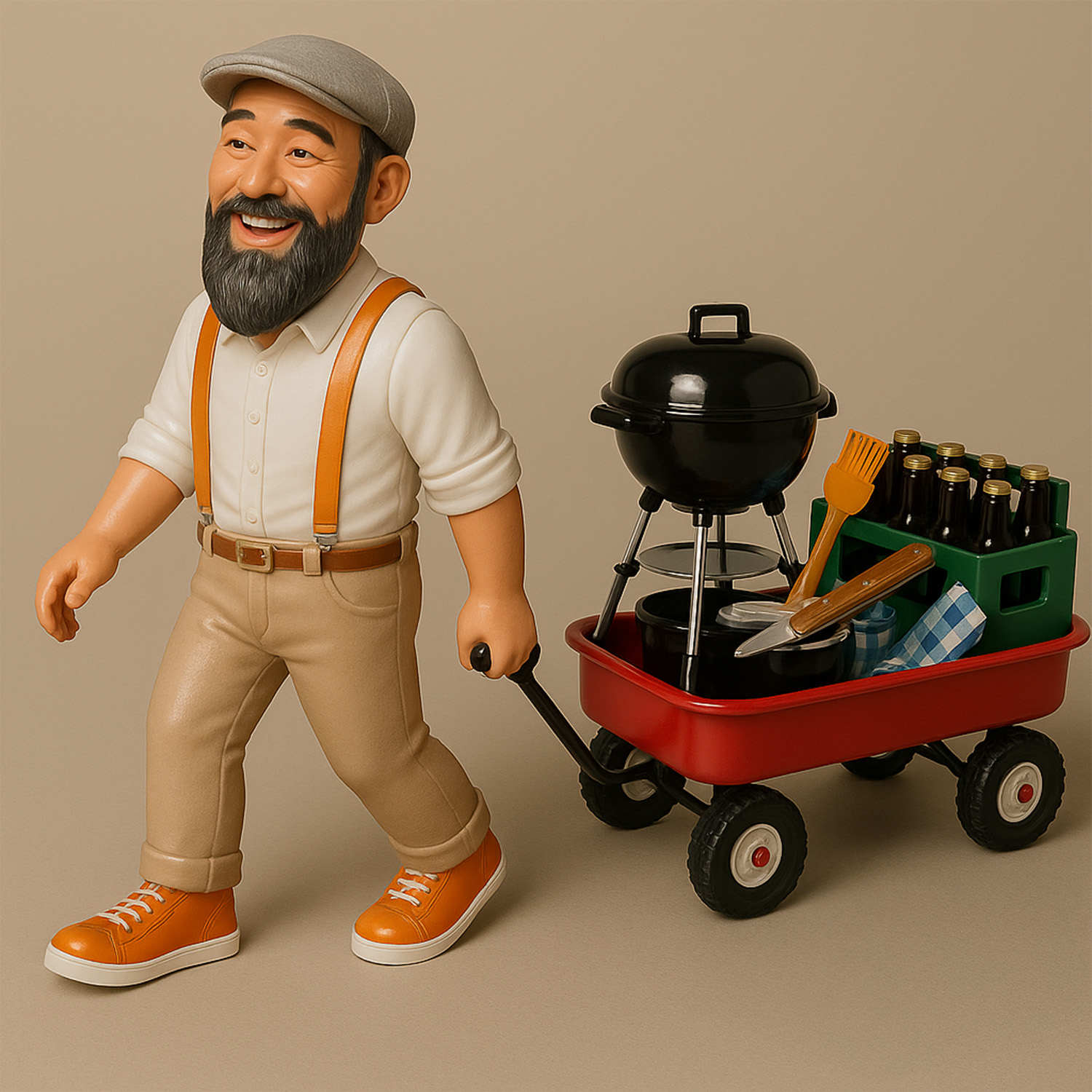 mann-mit-bollerwagen-voll-grillzubehör-für-den-vatertag-im-comic-stil