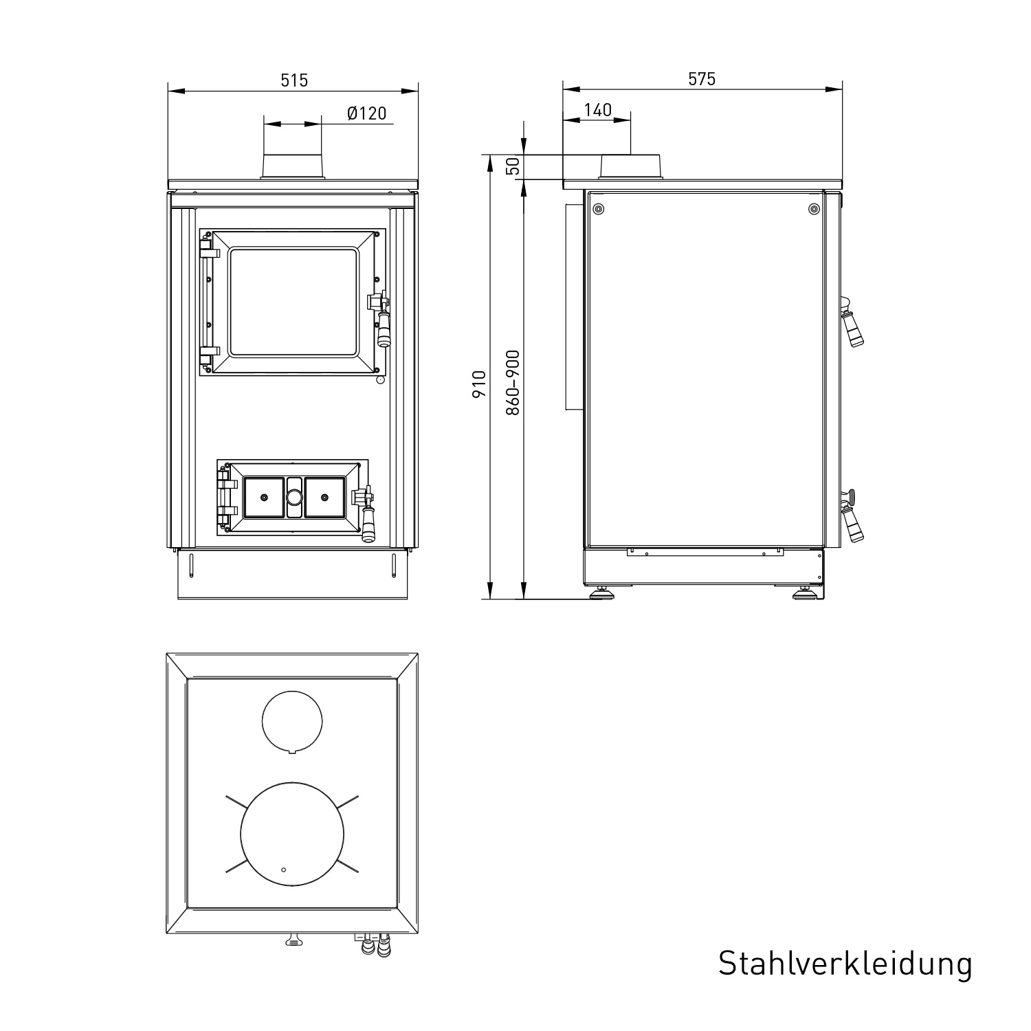 Justus Rustico-50 2.0 Küchenofen Creme