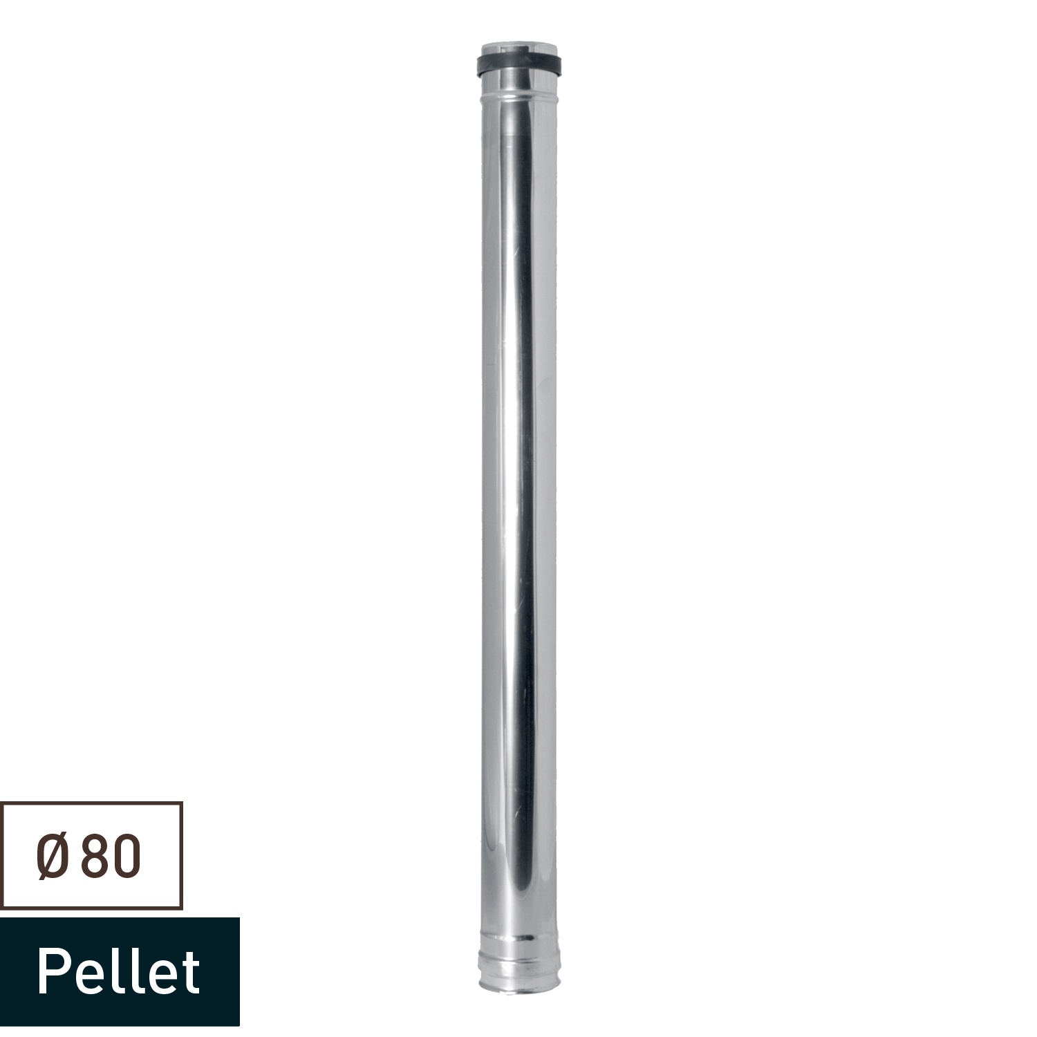 Raik Pelletrohr / Ofenrohr 80mm - 1000mm INOX silber