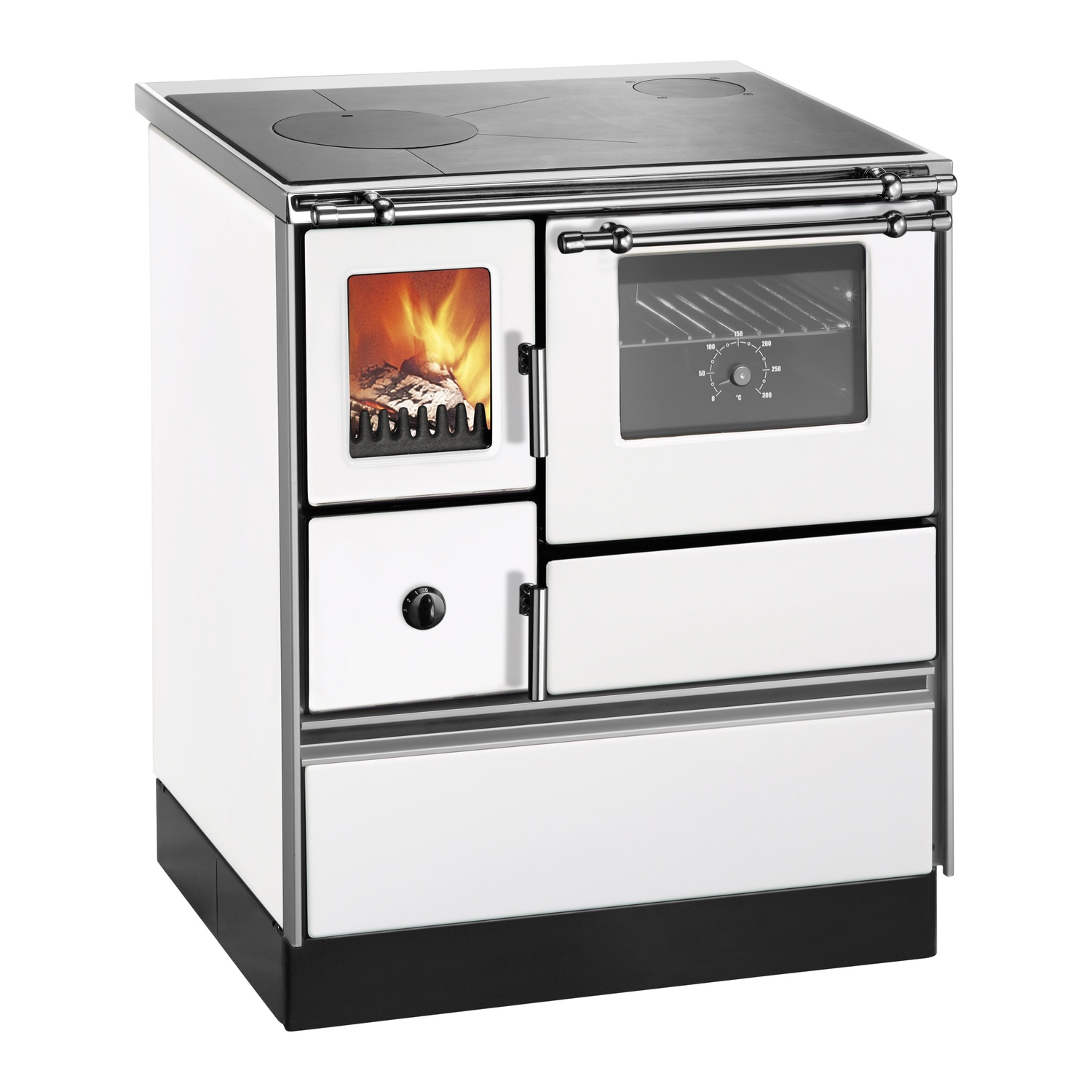 Westminster Holzherd K 76F-70 mit Fenster weiß Rauchrohranschluss rechts