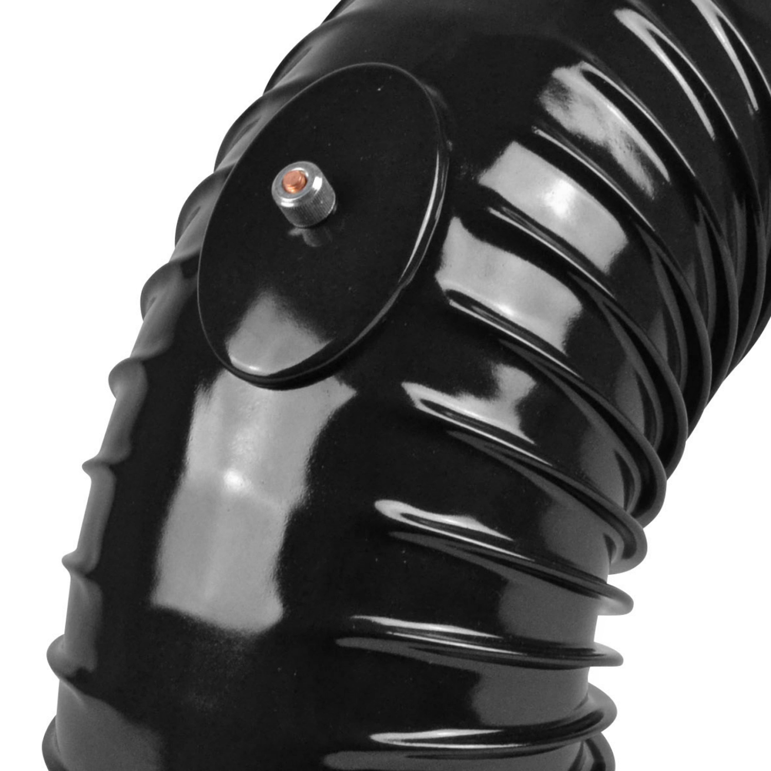 Raik Rauchrohrbogen / Ofenrohrbogen Emaille 150mm - 90° Bogen gerippt Schwarz mit Reinigungsöffnung Raik Rauchrohrbogen / Ofenrohrbogen Emaille 150mm - 90° Bogen gerippt Schwarz mit Reinigungsöffnung