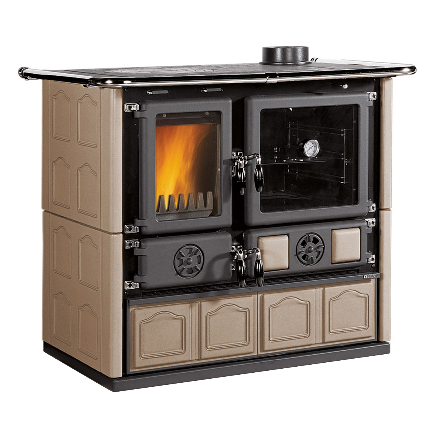 La Nordica Rosa 16 Küchenofen Majolika Tortora