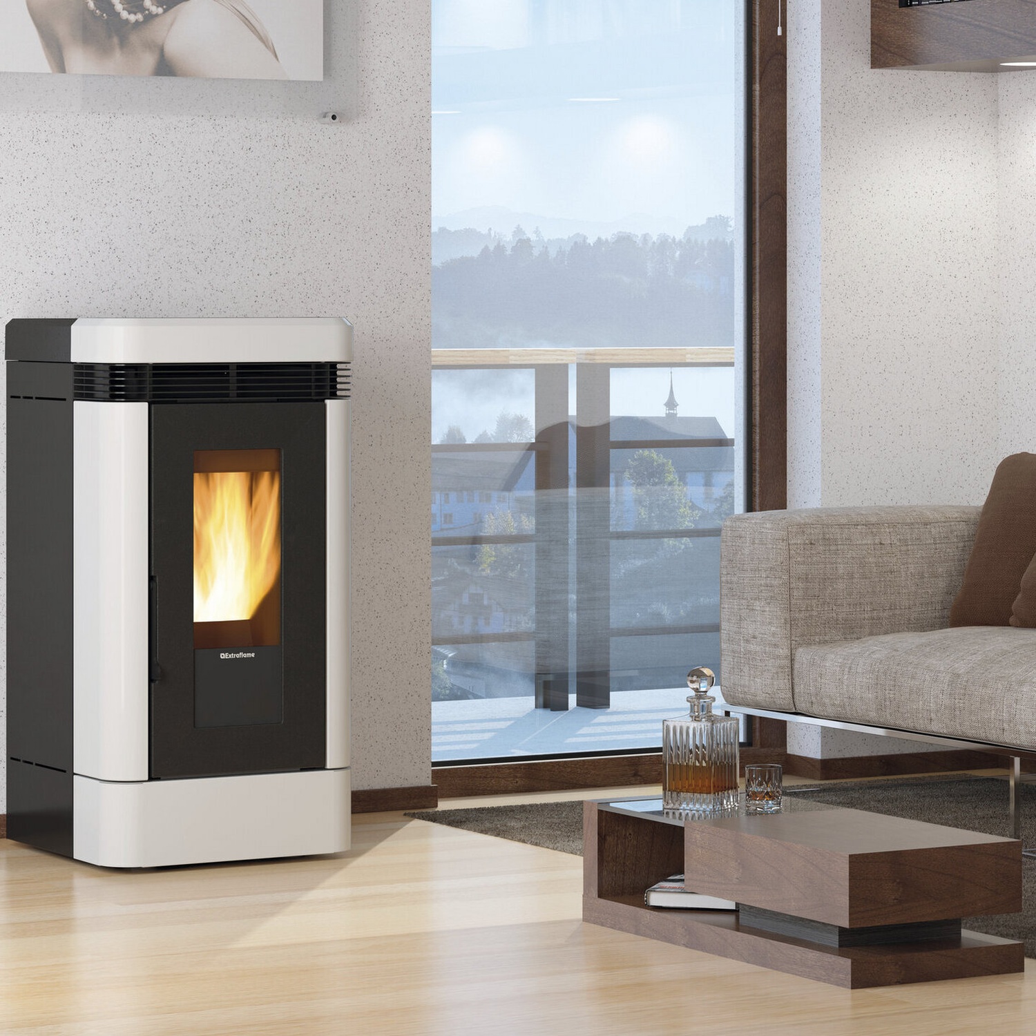 Extraflame LUCIA PLUS.16 - Weiss Pelletofen