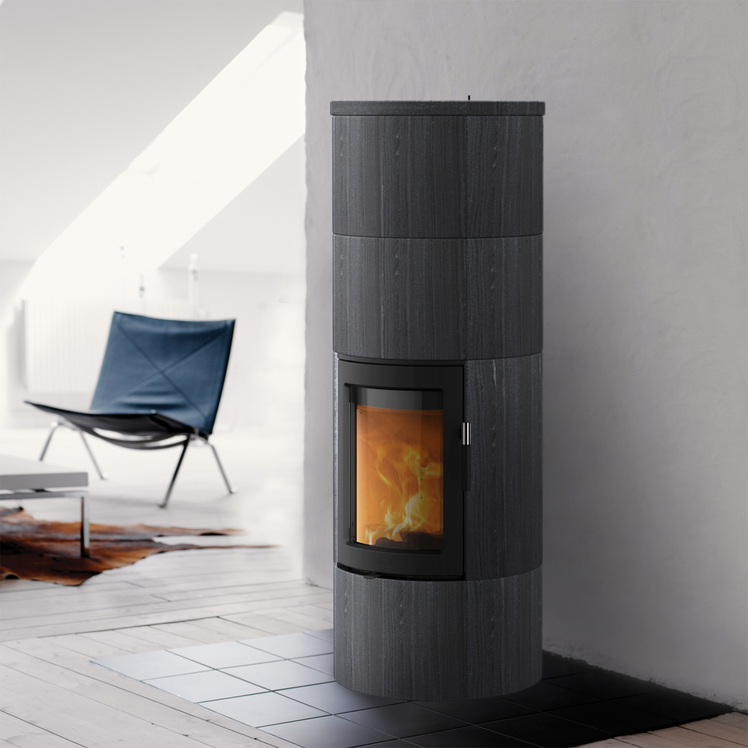Lotus Maestro 2 Kaminofen Indian Night, Tür Schwarz, Rauchabgang hinten