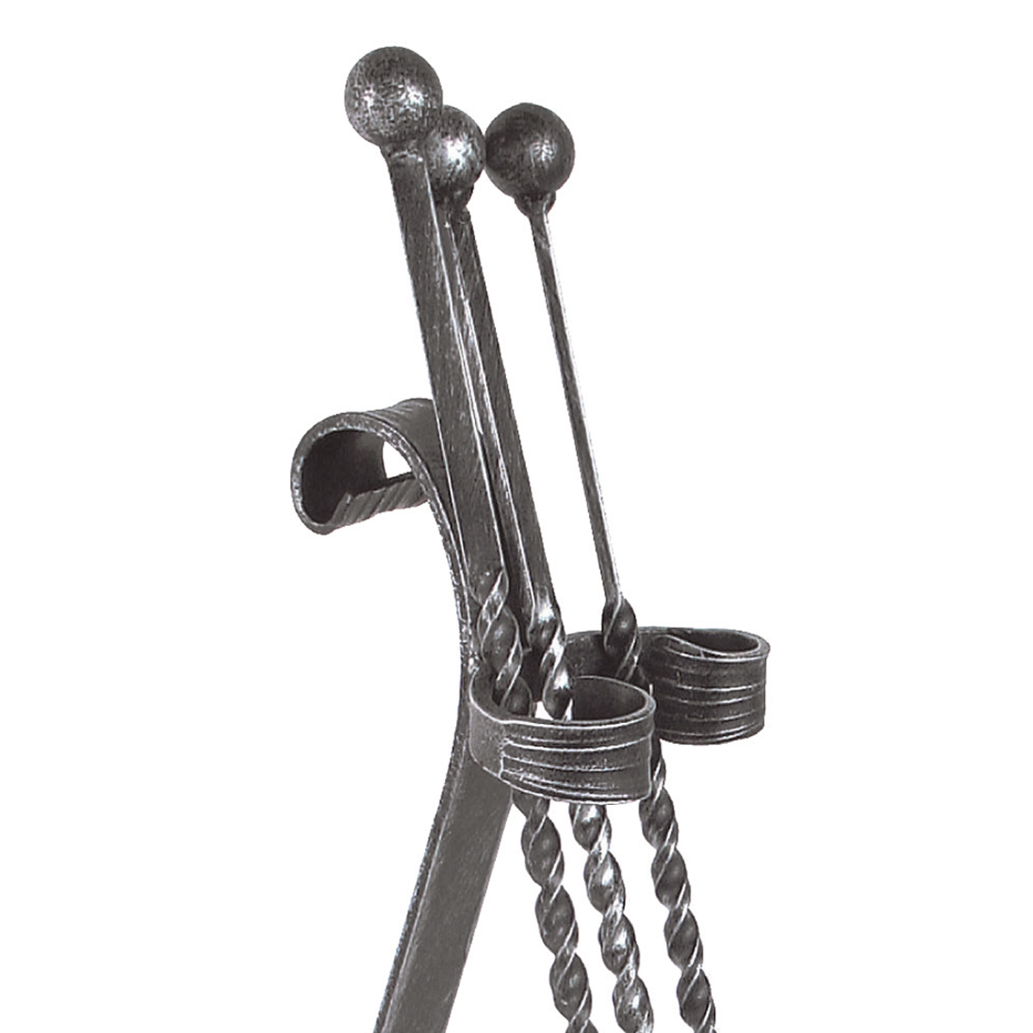 Raik Kaminbesteck Schmiedeeisen schwarz lackiert