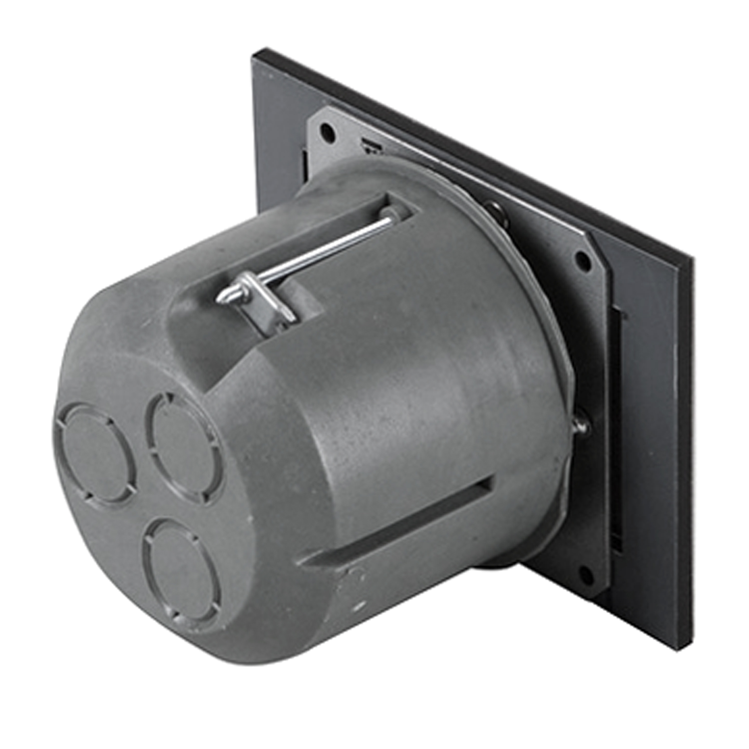 Rauchgasventilator GCK150 mit Bodenplatte + 12-Stufen-Regler Unterputz, Edelstahl