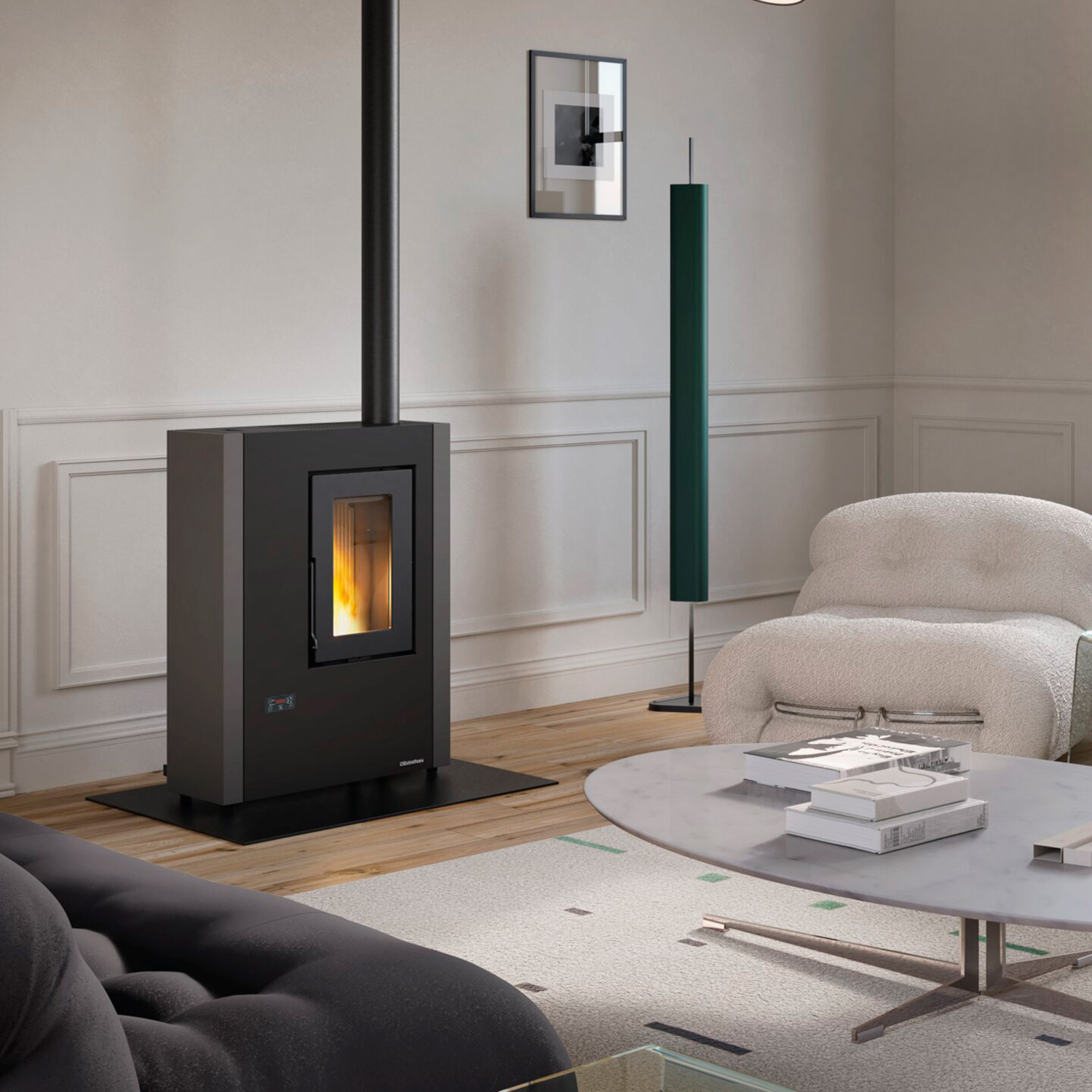 Extraflame Luisella 5.0 Maxi Pelletofen Graphitgrau Extraflame Luisella 5.0 Maxi Pelletofen Graphitgrau