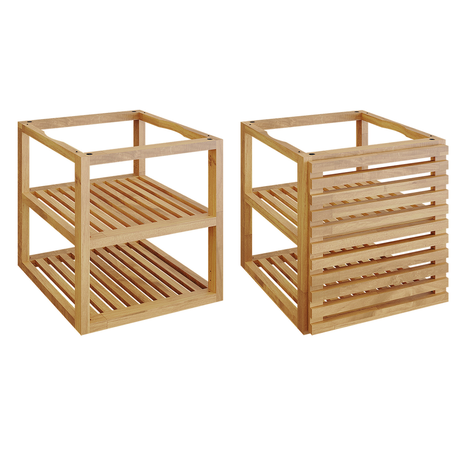 OFYR Holzeinsatz für Sockel PRO Teakholz klein mit Tür OFYR Holzeinsatz für Sockel PRO Teakholz klein mit Tür