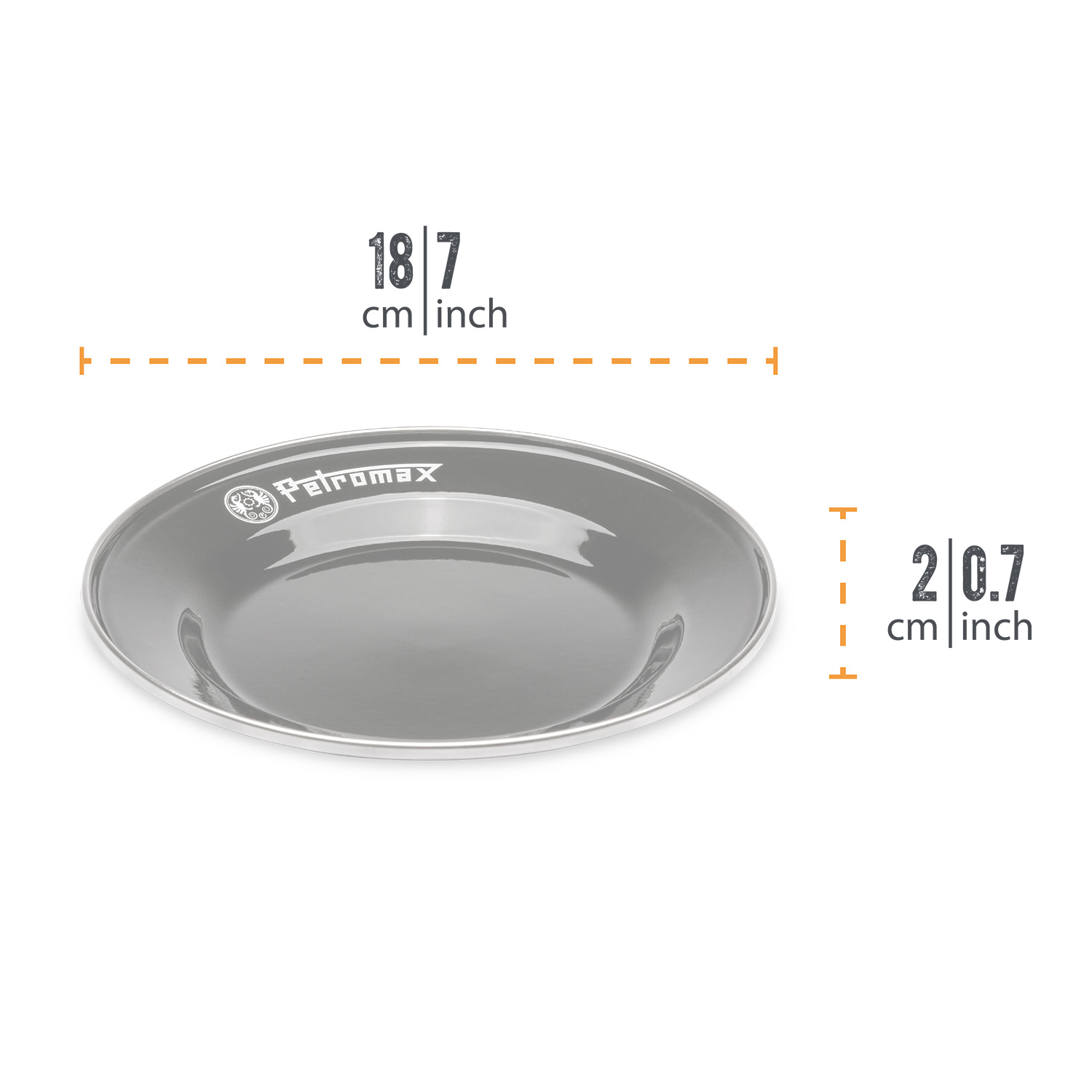 Petromax Emaille-Teller Schwarz 2er-Set Ø 18 cm Petromax Emaille-Teller Schwarz 2er-Set Ø 18 cm