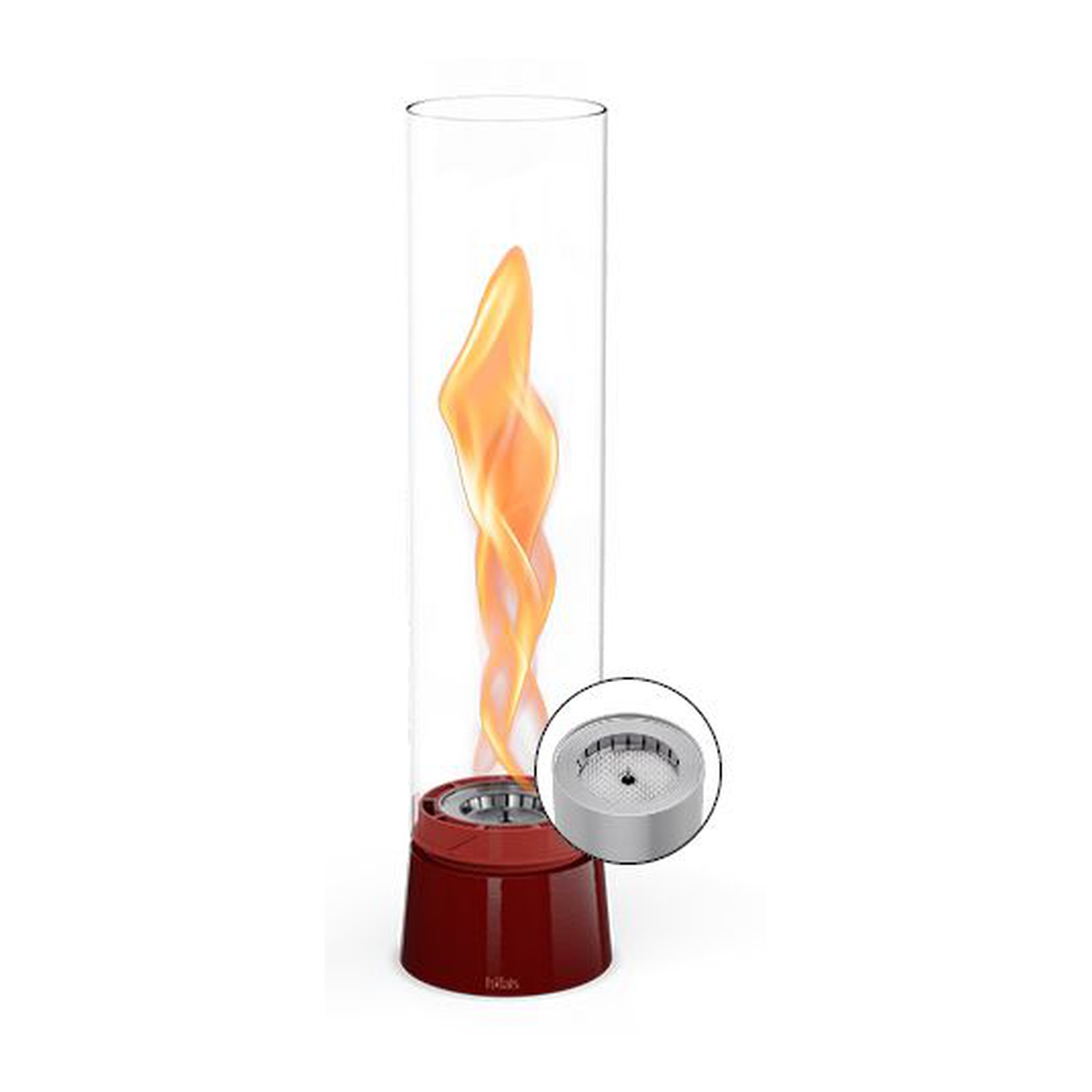höfats SPIN air 900 Tischfeuer Emaille rot + 1 Liter Bioethanol gratis