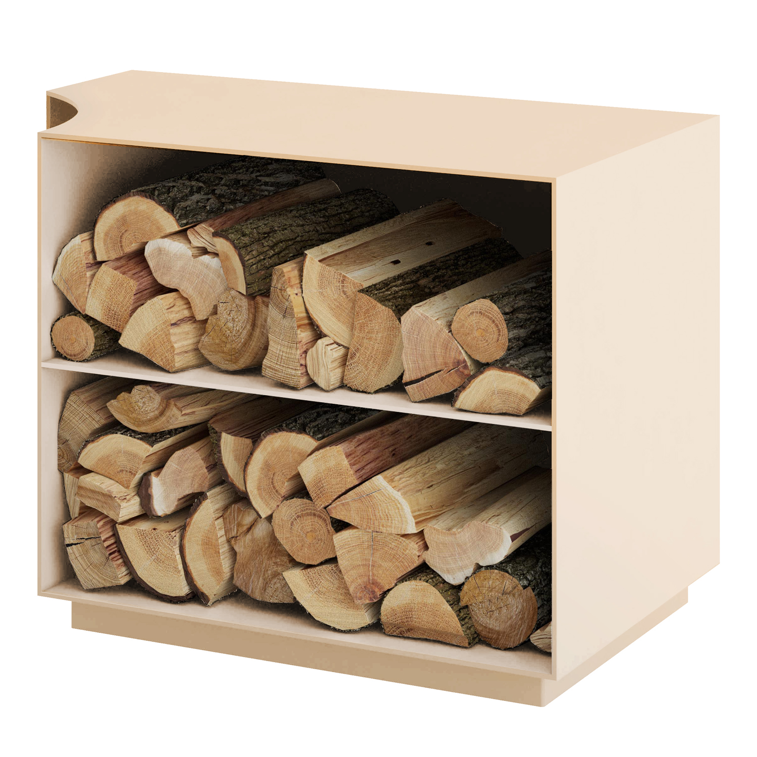 Spartherm Holzfach für Passo XS seitlich rechts Perle