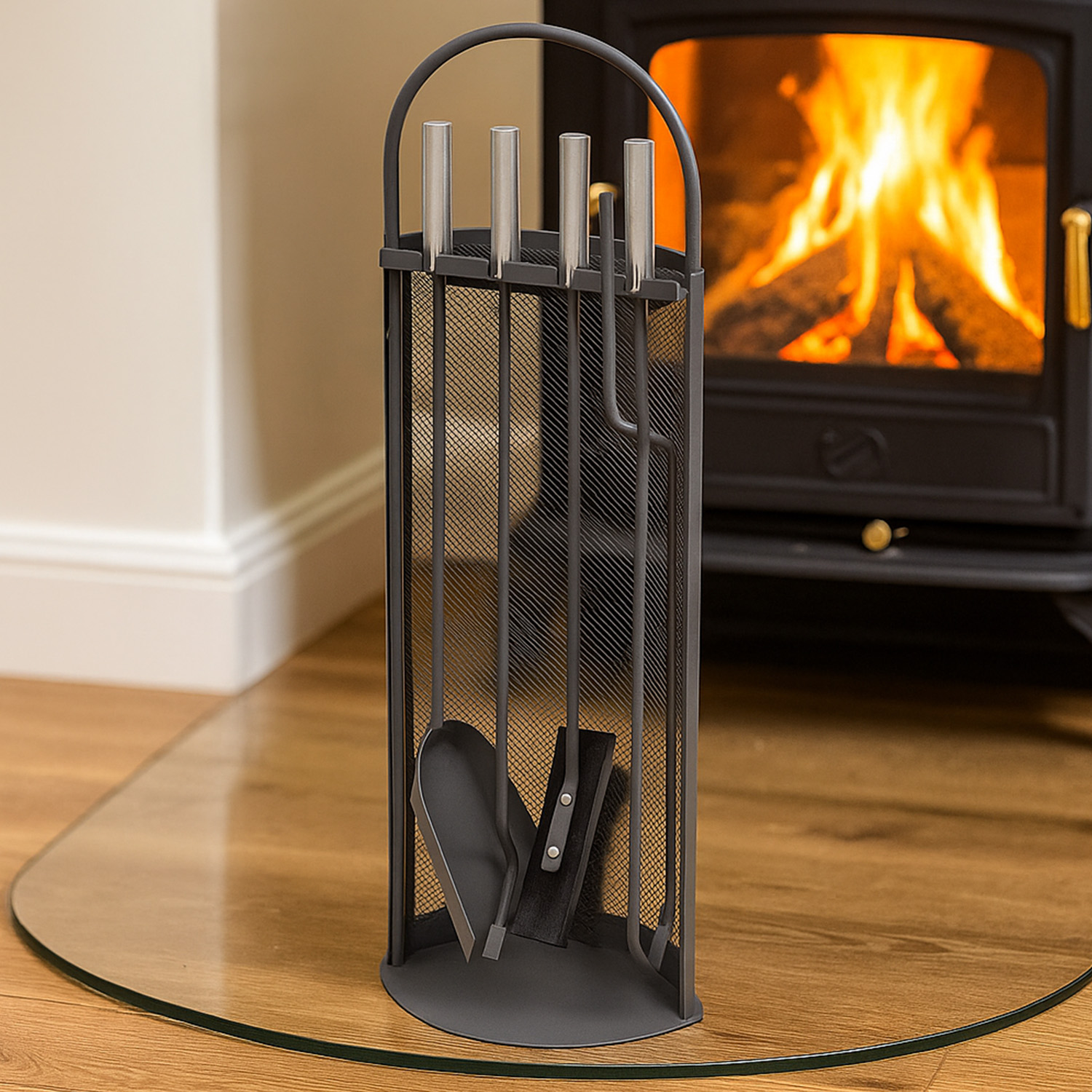 Raik Kaminbesteck Arthur, 4-teilig, anthrazit, Edelstahlgriffe, 66 cm