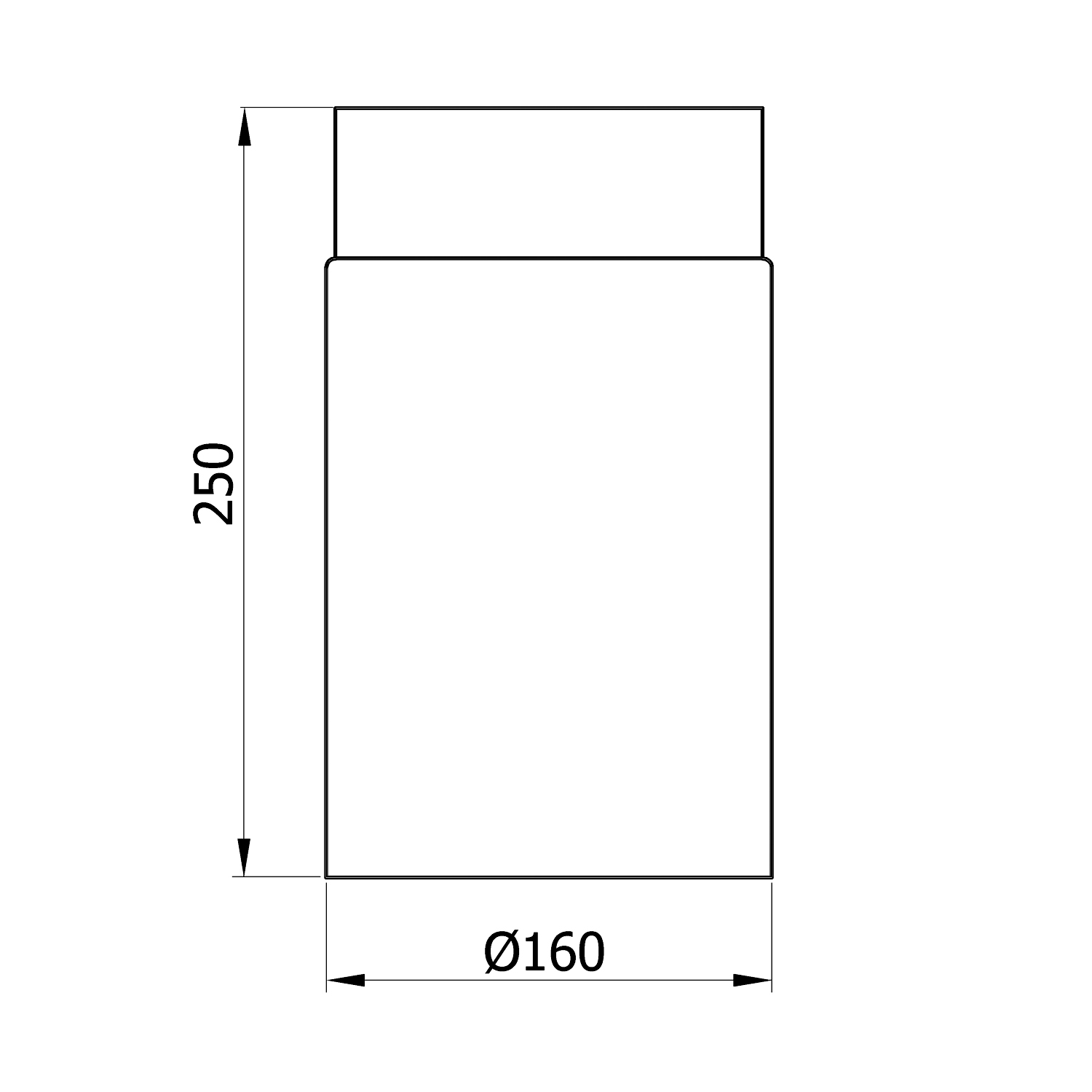 Raik Basic Längenelement 160mm gussgrau L: 250mm für Rauchrohr / Ofenrohr