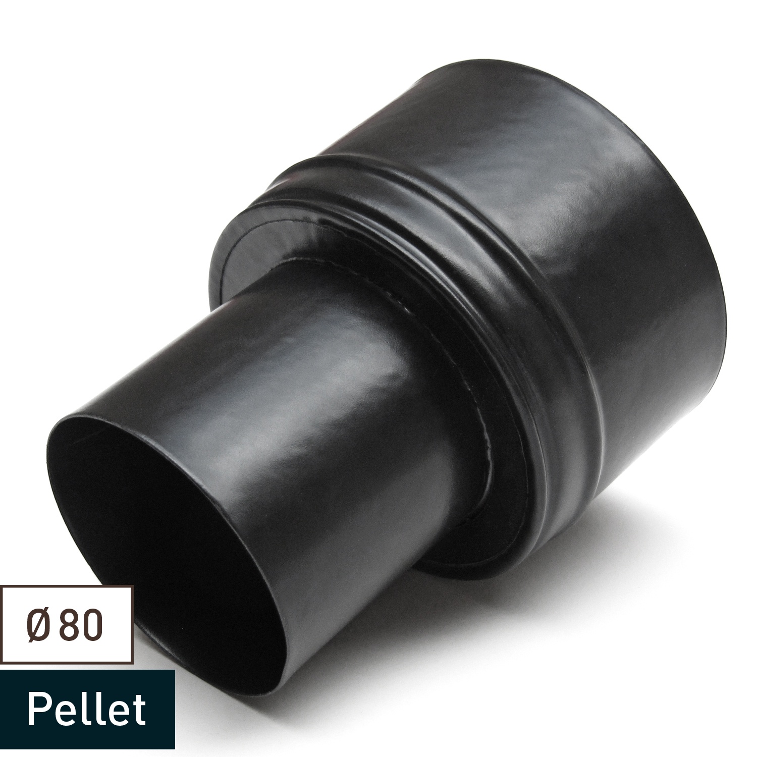 Raik Pelletrohr / Ofenrohr Erweiterung 80mm -120mm schwarz