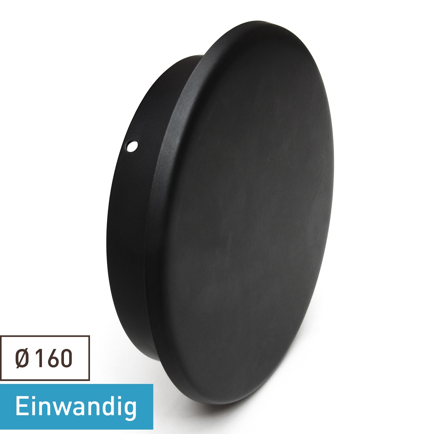 Raik Basic Blindklappe 160mm schwarz für Rauchrohr / Ofenrohr