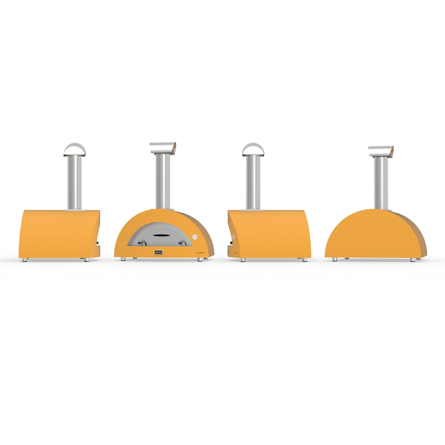 Alfa Forni Allegro Pizzaofen Gelb ohne Unterbau + Ventura Pizza-Set (4-tlg.) gratis