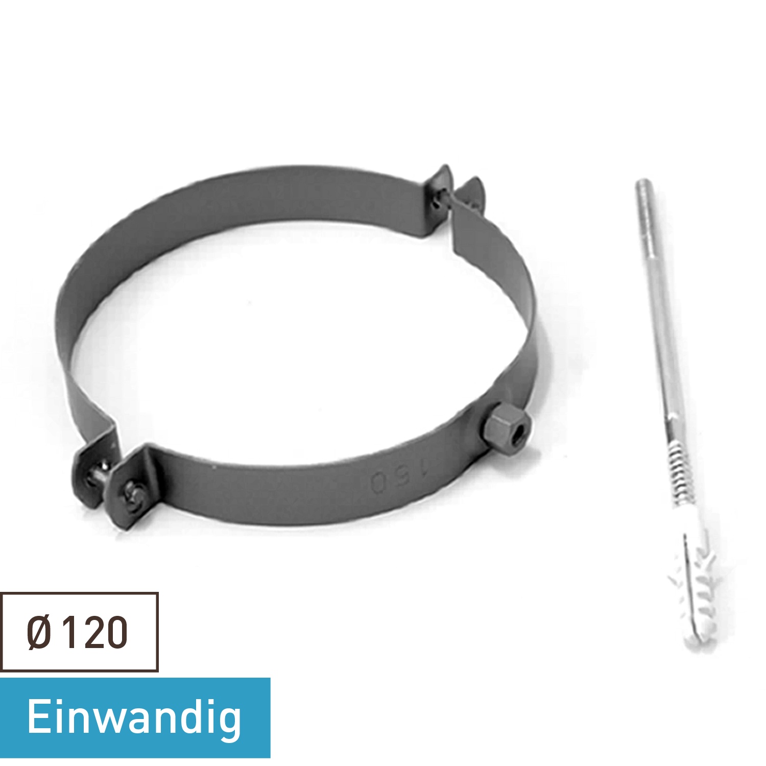 Raik Basic Rauchrohr / Ofenrohr 120mm - Rohrschelle gussgrau